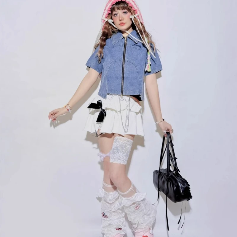 Original Design Layered Socks with Slightly Flared Versatile Hot Girl Lace Hollow Out Youthful Age-Reducing Leg Warmers ladies