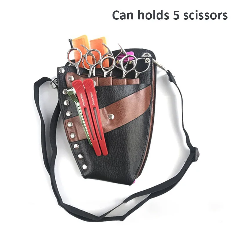 Classic Leather New Hairdresser Scissors Fanny Pack  Waist Shoulder Belt Scissors Barber Tools Bag