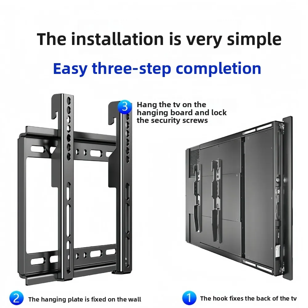 New 26-65 Inch TV Hanger Adjustable Easy Installation Wall Mount Bracket Ultra-thin Tilt 15° TV Stand Frame Universal