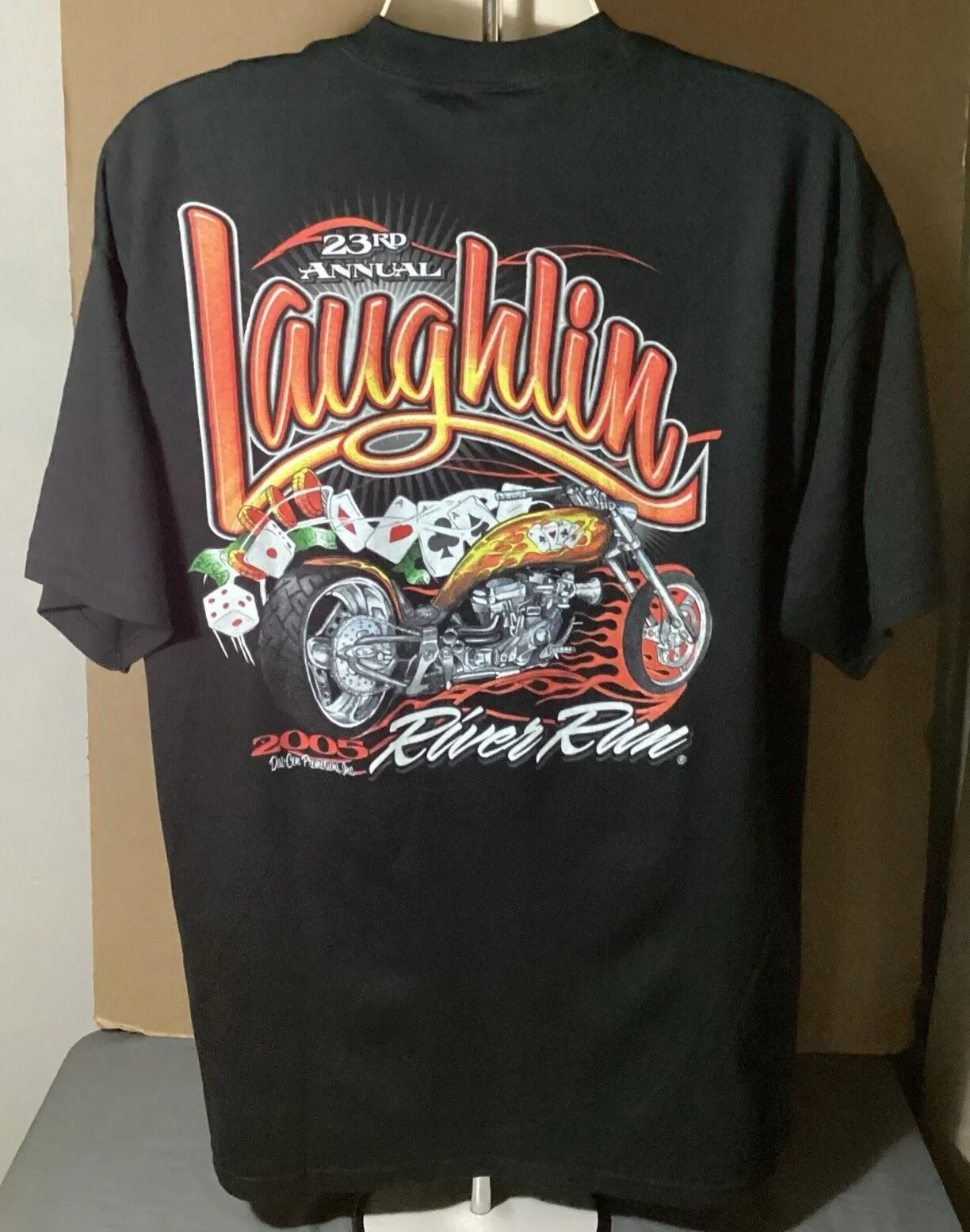 Laughlin River Run 23o motorista anual VTG Y2K 2005 Dal-Con Productions Camiseta XL