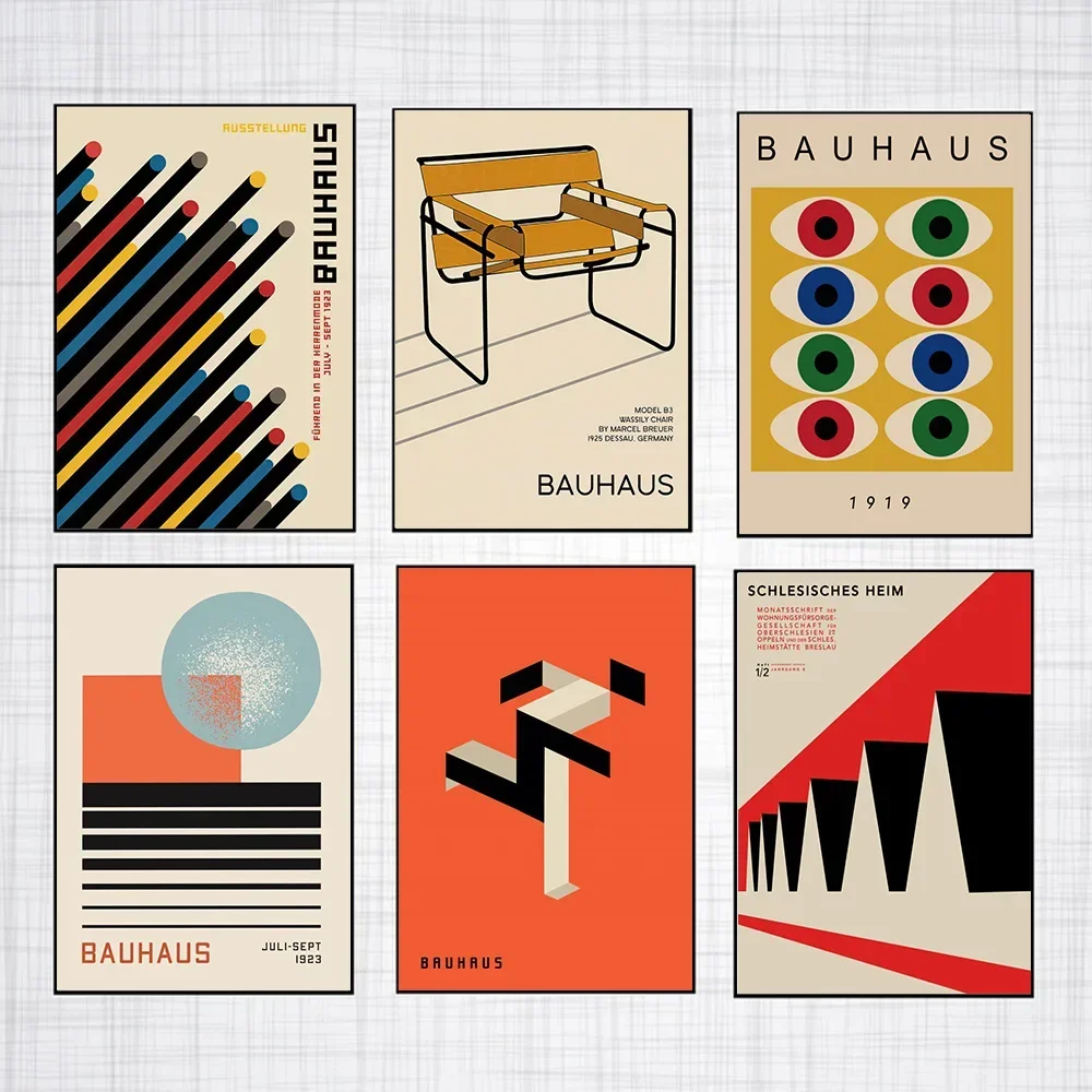 Bauhaus – affiches murales géométriques simples et modernes, décor de salle, imprimés, peinture sur toile de Style nordique, images murales de chambre à coucher de maison