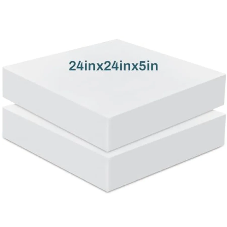 

Frienda, 2 упаковки, 5 x 24 x 24, обивка, пенопластовая подушка высокой плотности, сменная квадратная порезка, пенопластовый диван для стула, диваны, коврик