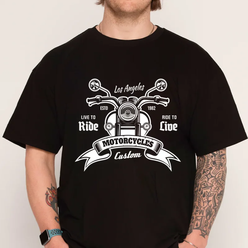 

Vintage Motorcycle Tee T-shirt 100% Cotton O-Neck T Shirt Short Sleeve Casual Mens Tshirt