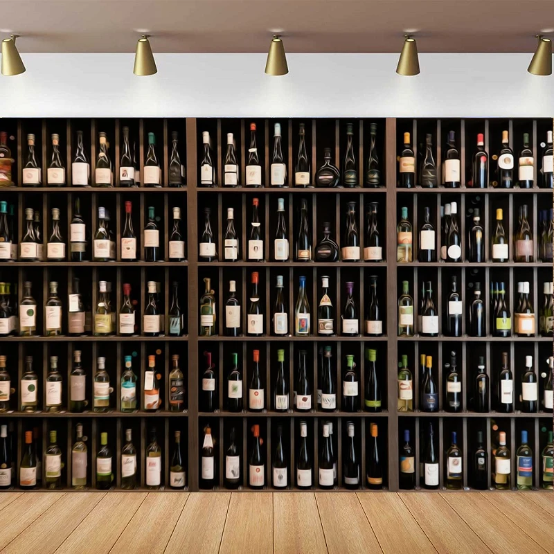 Cantina di lusso fotografia sfondo alcol vino rosso negozio scaffali sfondo Pub Bar vino tema decorazione festa puntelli