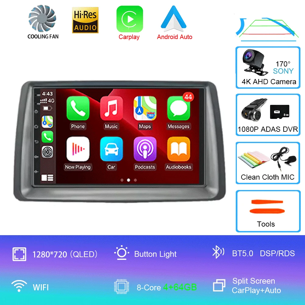 7 inch autoradio Android 16 voor FIAT Panda 2003 2004 2005 2006 2007 - 2012 Stereo Multimedia Speler Navigatie Autoradio Carplay Auto - afbeelding 1