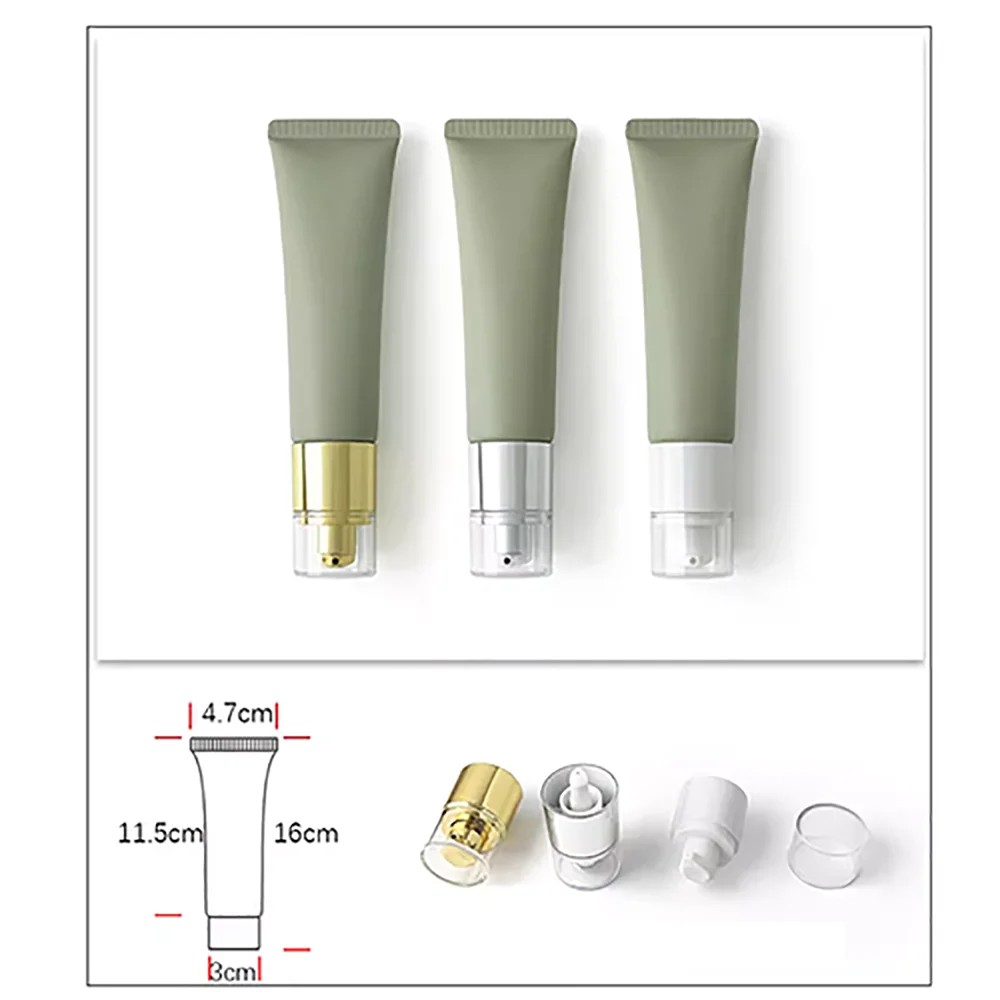 Tube à presser vert mat vide, bouteille souple cosmétique, émulsion crème, shampoing, Lotion pour le corps, récipient rechargeable, 50g