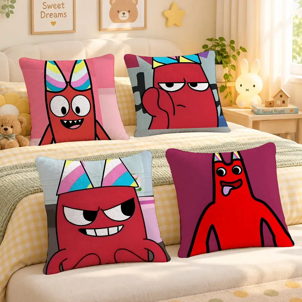 Game Garten Banban Horror Cushion Cover Personalized Soft Plush Pillow Living Room Home Sofa Bedroom Office Car Cushion
