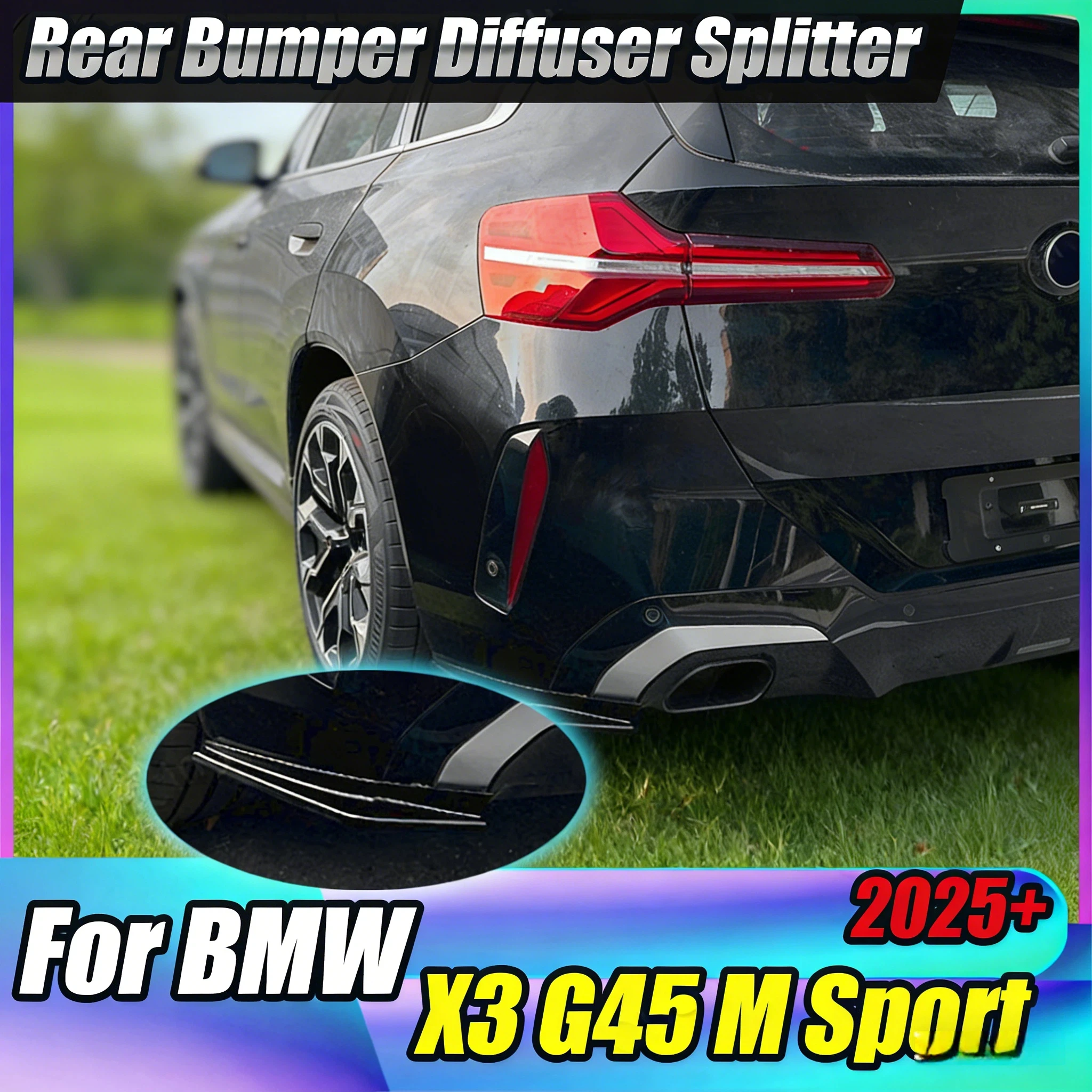 

Накладки на задний бампер (обвес) для BMW X3 G45 M Sport 2025+ – защита от царапин, спойлер, диффузор, сплиттер