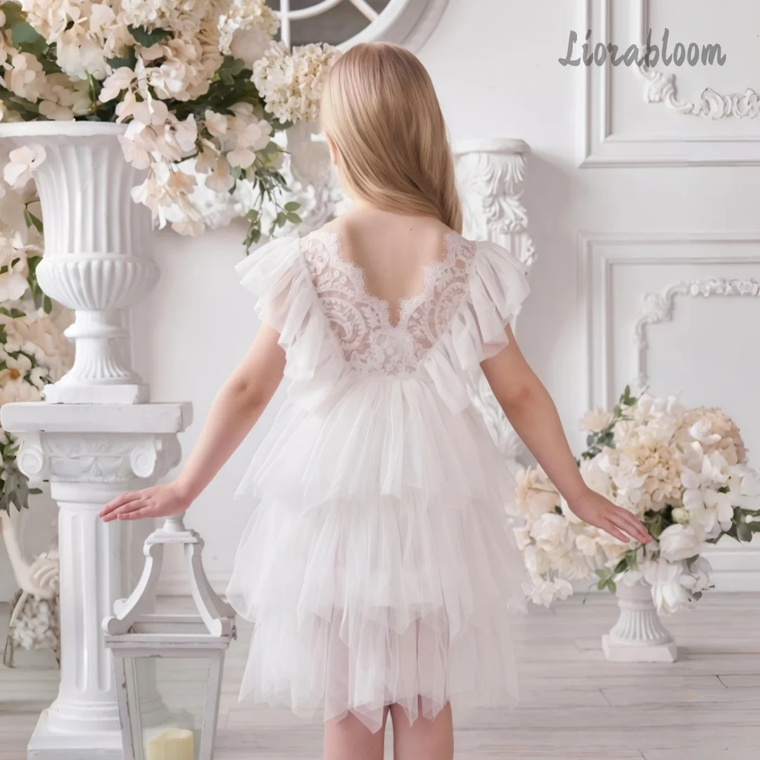 Abito da sposa personalizzato per ragazze, in tulle ricamato multicolore, abito da festa nuziale da donna