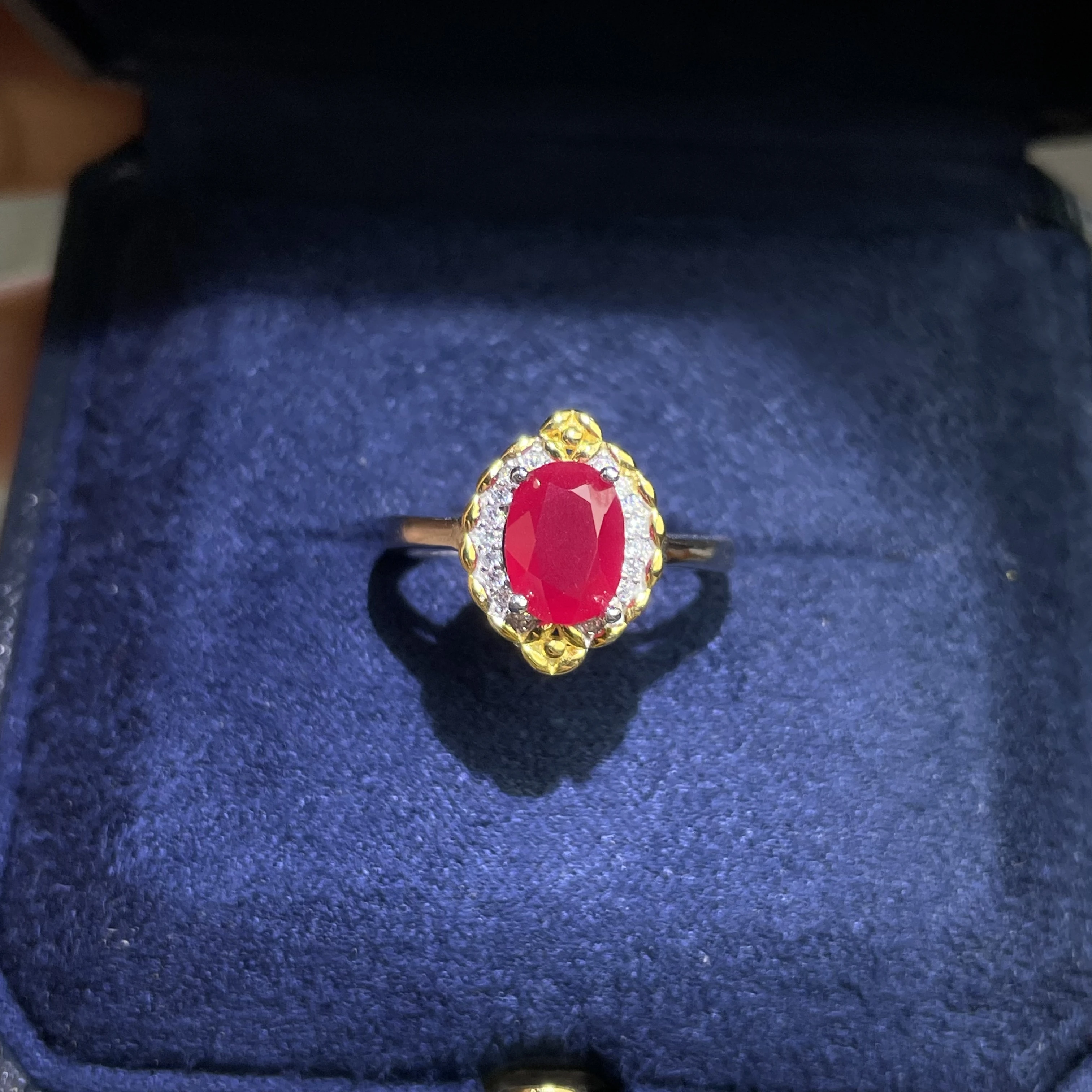 

High-grade natural ruby ring for women ins niche Fashion gemstone Ring Light luxury high quality S925