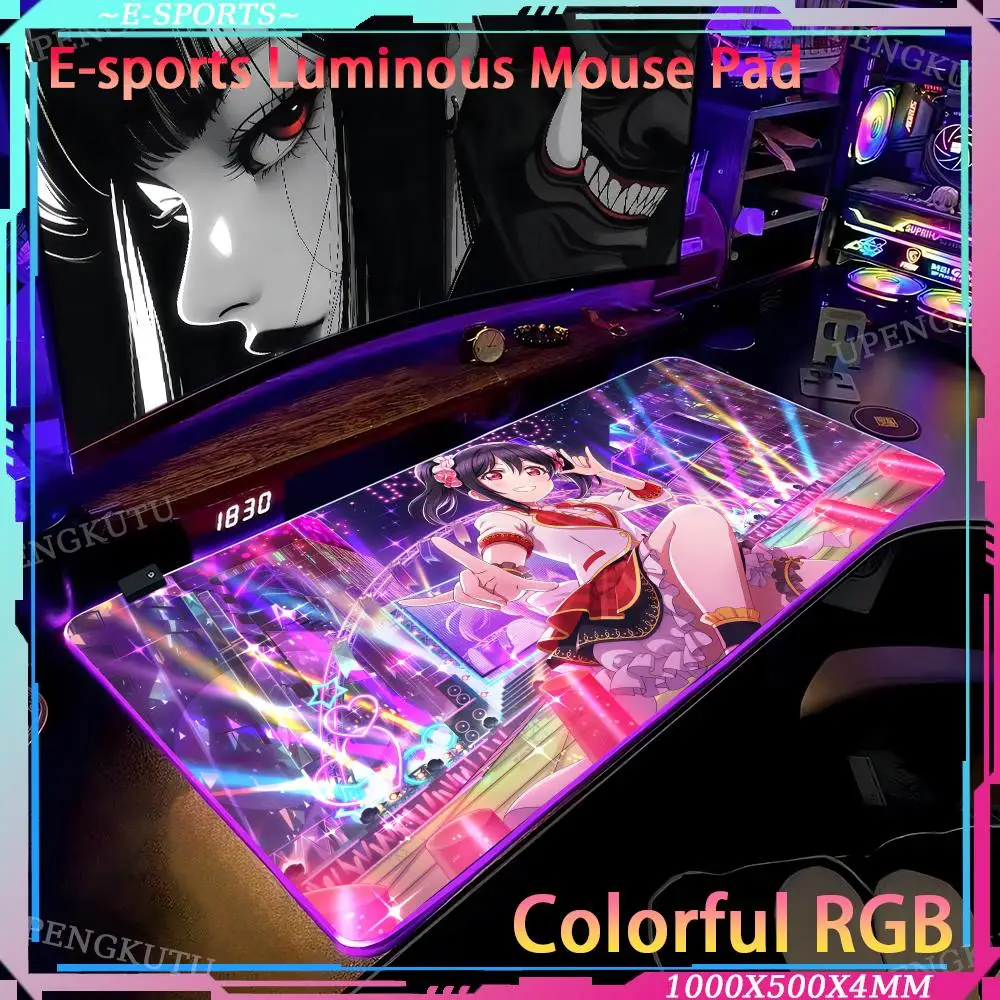 Mouse Rubber non-slip pad Pad Desktop protection pad Anime desk pad l_love_live Luminous desk pad RGB anime pad