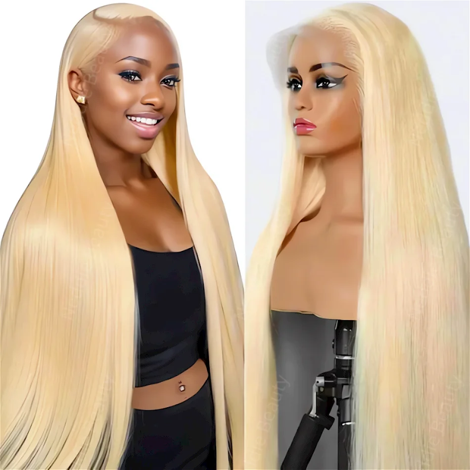 

HD Lace Frontal Wig 13x6 Blonde 613 Straight 100% Human Hair Colored 40 Inch Transparent For Women Cheap Wigs On Sale Clearance