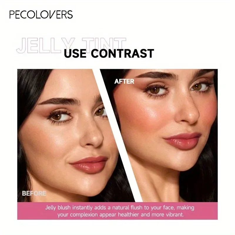 3-in-1 Blusher Stick Hydraterende Jelly Lipstick Lange Waterdichte Blijvende Matte Facial Cheek Contour Blush Make-Up