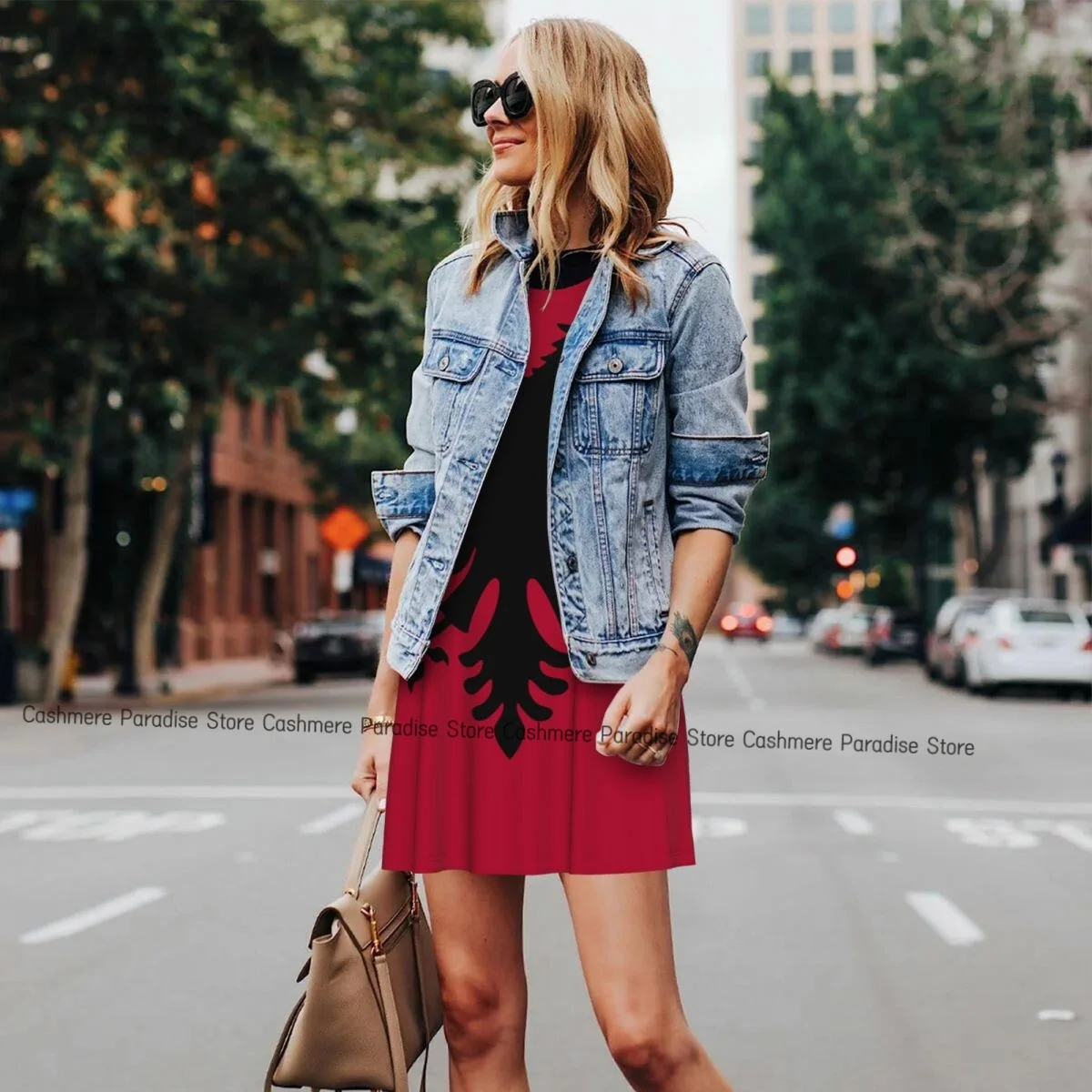 Robes d'été pour femmes, t-shirt de plage, sans manches, drapeau de l'albanie, décontracté, ample, débardeur, 2025