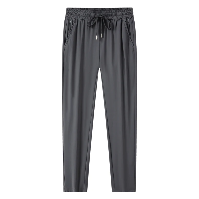 Ice Silk Men's Summer Pants Big Size 9xl 8xl Elastic Waist Straight Leg Trouser Male Quick Dry Plus Stretch 6xl 7xl Work Outdoor_voghion.com
