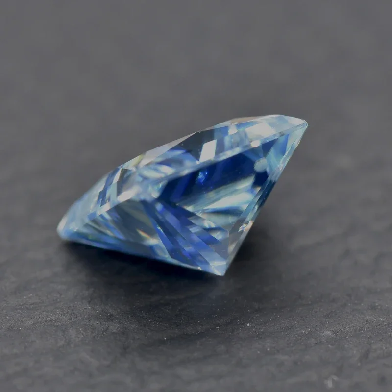 Moissanit Prinzessinnen-Schliff Eisblau Laborgezüchteter DIY-Charms Edelstein Schmuckherstellungsmaterial mit Zertifikat – Detail 3