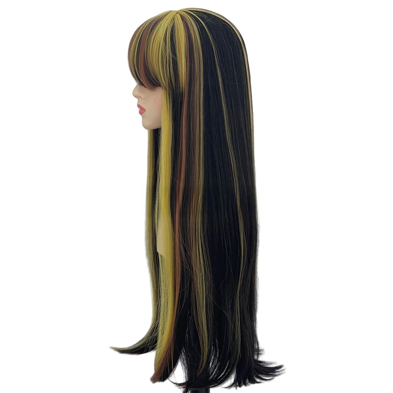 Anime Cleo De Nile Cosplay Wigs Mix Color Long Straight Hair Props Movie Performance Halloween Christmas Carnival Costume Prop