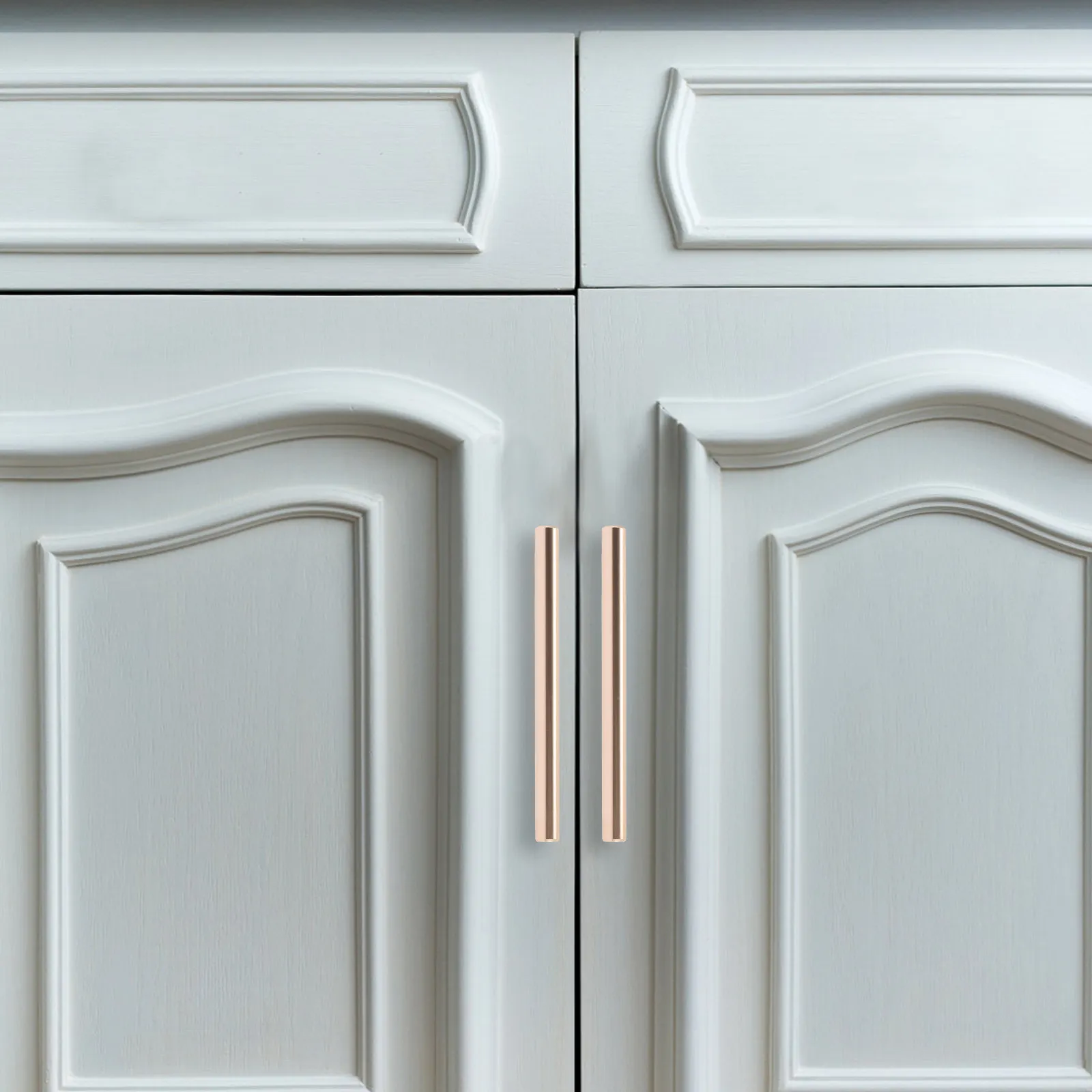2Pcs Aluminum Alloy Cabinet Pull Handle Drawer Pull Handle Modern Kitchen Cabinet Handles Smooth Anti-Rust Decorative Round Bar