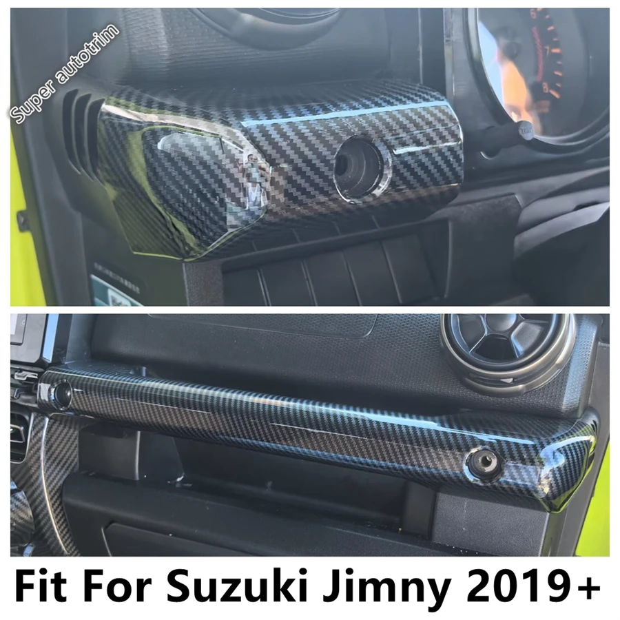 

Подходит для Suzuki Jimny 2019-2202 Автомобильная центральная панель управления, декоративная полоса, накладка из АБС-пластика, аксессуары из углеродного волокна, комплект для интерьера