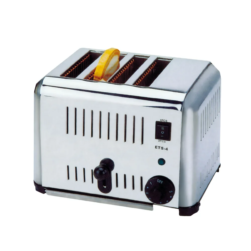 ETS-4 Stainless Steel Electric Bread Toaster 4-Piece Set Automatic For CE For Household Hotels Outdoor Car Use