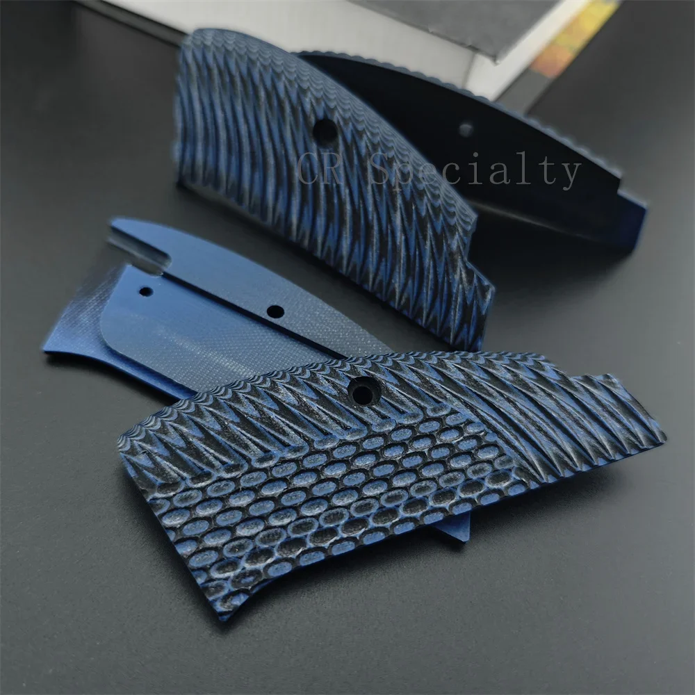 Multifunctional 2 PCS Gun Non-slip Handle CZ75 G10 Grips Patches DIY Anti-slip Blue G10 Grips Scales Decor Material Blanks Slaba