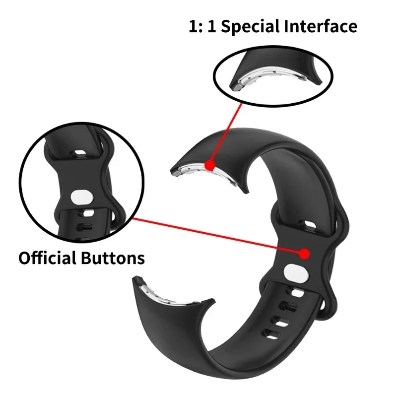 Ремешок силиконовый для Google Pixel Watch Band, спортивный сменный Браслет для Pixel Watch Active, мягкая пленка
