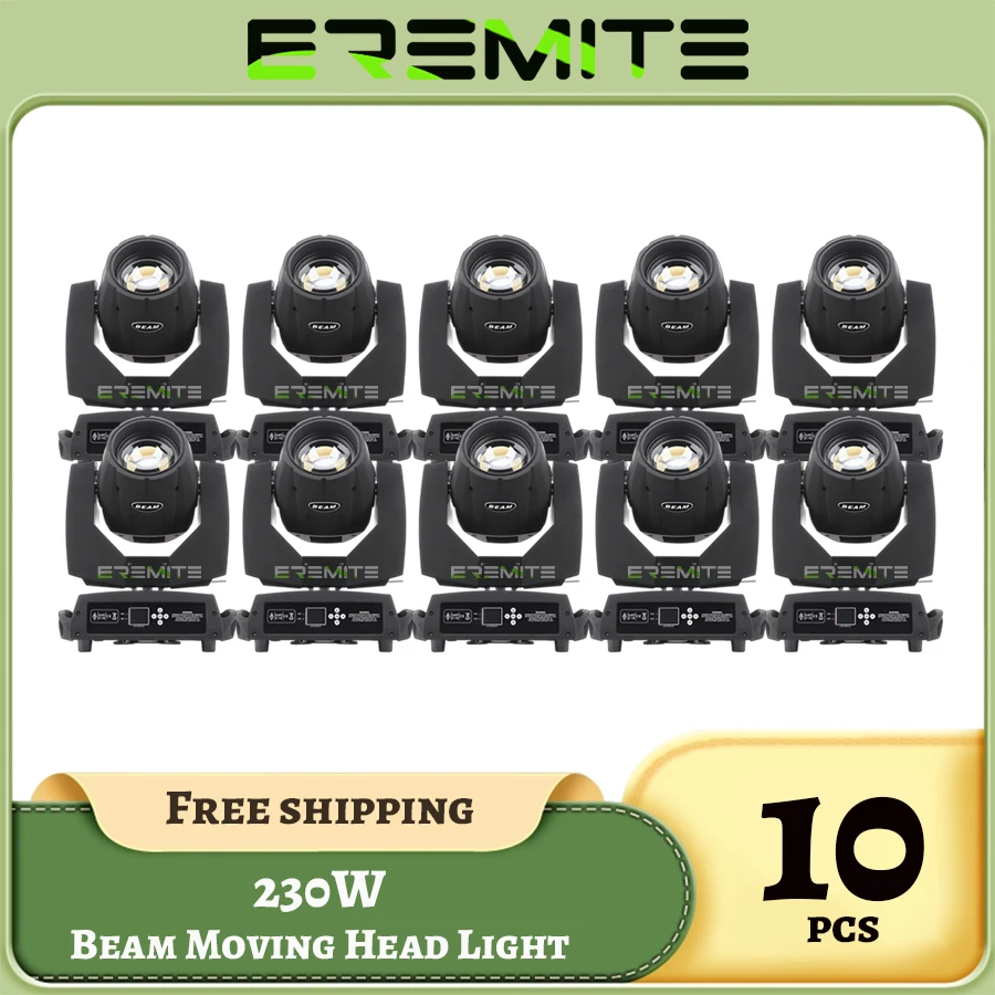 No Tax 10Pcs 230W 7R Beam Spot Moving Head Lighting Frost Washing Rainbow Effect For DJ Nightclub Show stage