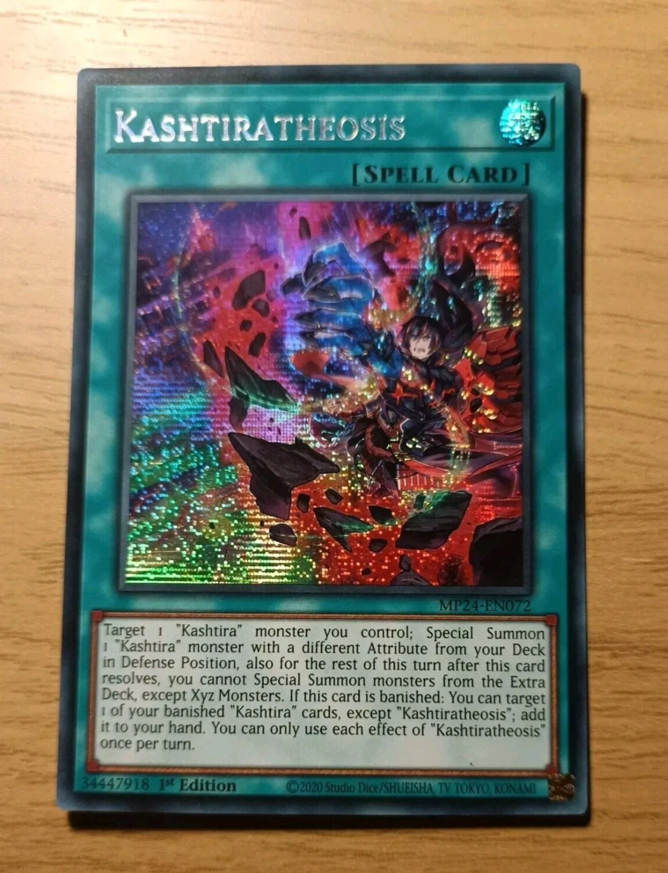 Yugioh KONAMI Duel Monsters TCG MP24-EN072 Kashtiratheosis Secret Rare English 1a edición colección tarjeta de menta