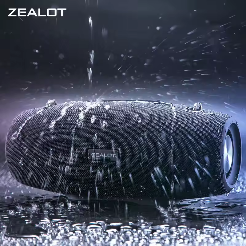Altavoz inalámbrico Zealot S67 con correa para el hombro, altavoz portátil para exteriores, resistente al agua con estéreo fuerte y graves en auge, tiempo de reproducción 40H