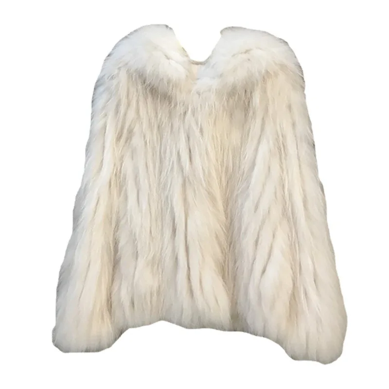 2022ฤดูหนาวใหม่เทียม Raccoon Fur Strip ขนสัตว์ Hooded สั้นแฟชั่นหนุ่มเสื้อขนสัตว์