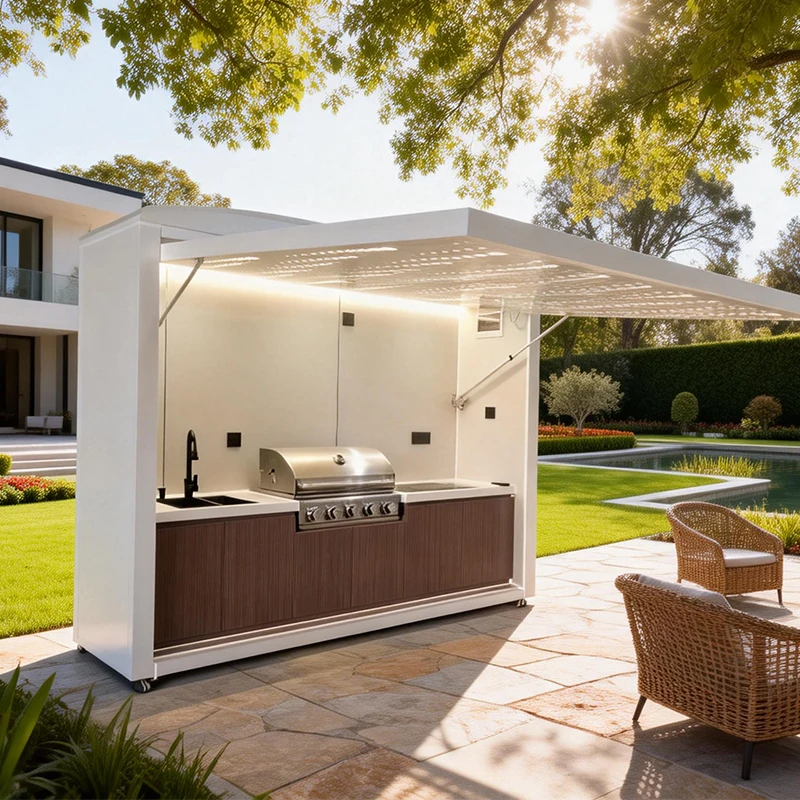 FOODLINE Stainless Outdoor Kitchen Access Door Cabinet For Built In BBQ Island Storage Panel