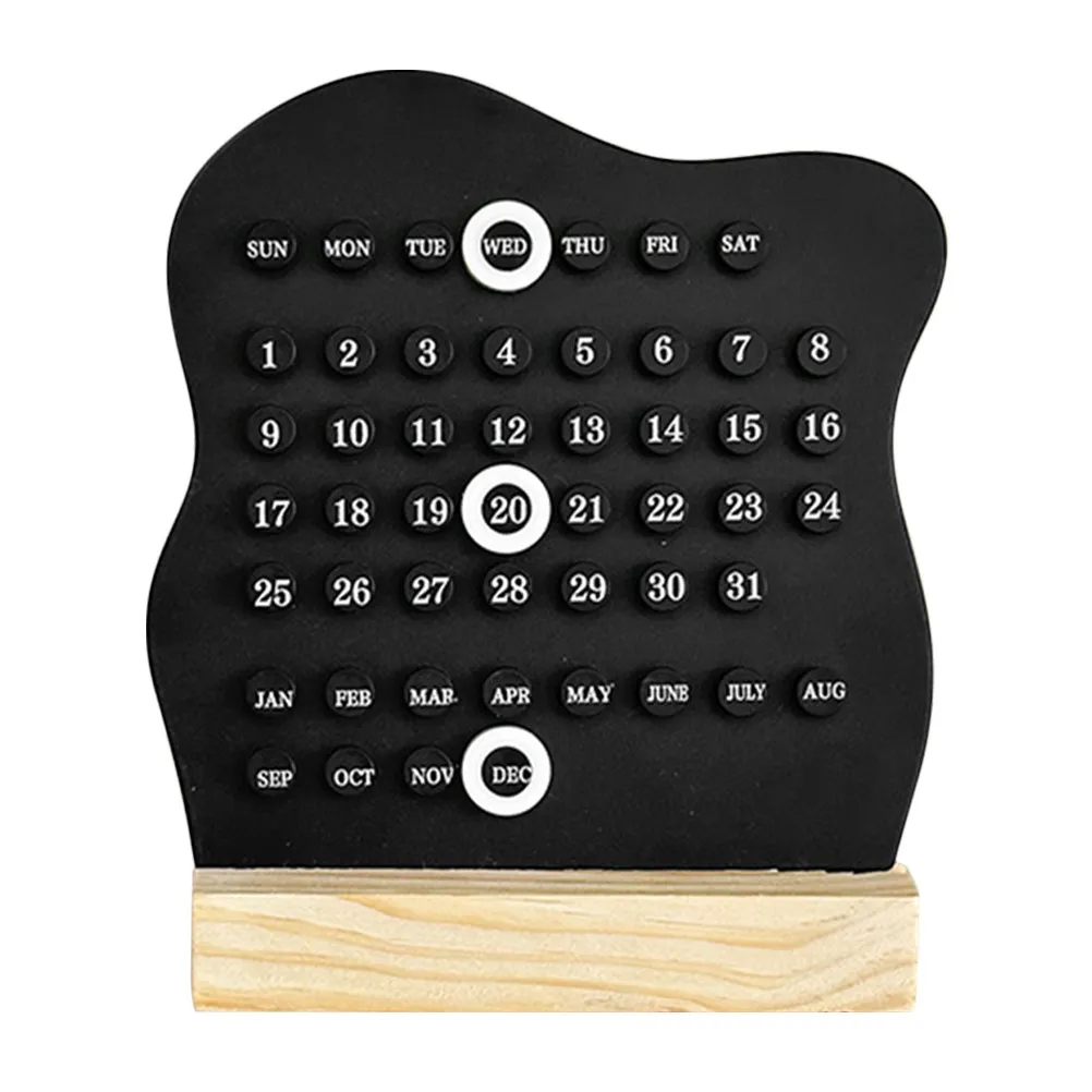 

Handcrafted Wooden Perpetual Desk Calendar Elegant Minimalist Design Functional Date Tracker Office Table Decor Room Decor