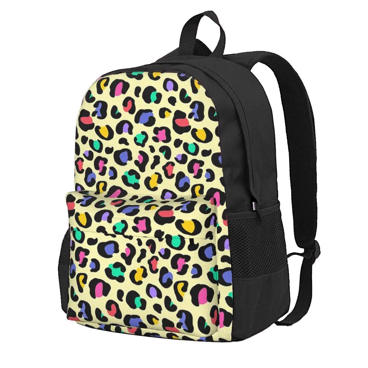 Rainbow Leopard Print Student Backpack School Bag Hiking Travel Daypack for Men Women Fashion Bookbag Shoulder Bags
