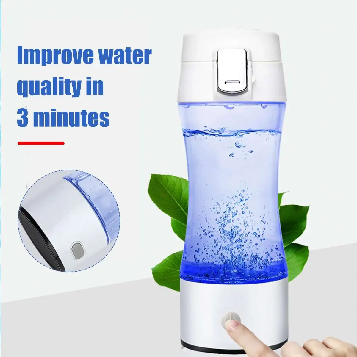 350ML Rechargeable Hydrogen-Rich Water Cup - Alkaline Maker, Super Antioxidants, ORP Hydrogen Bottle