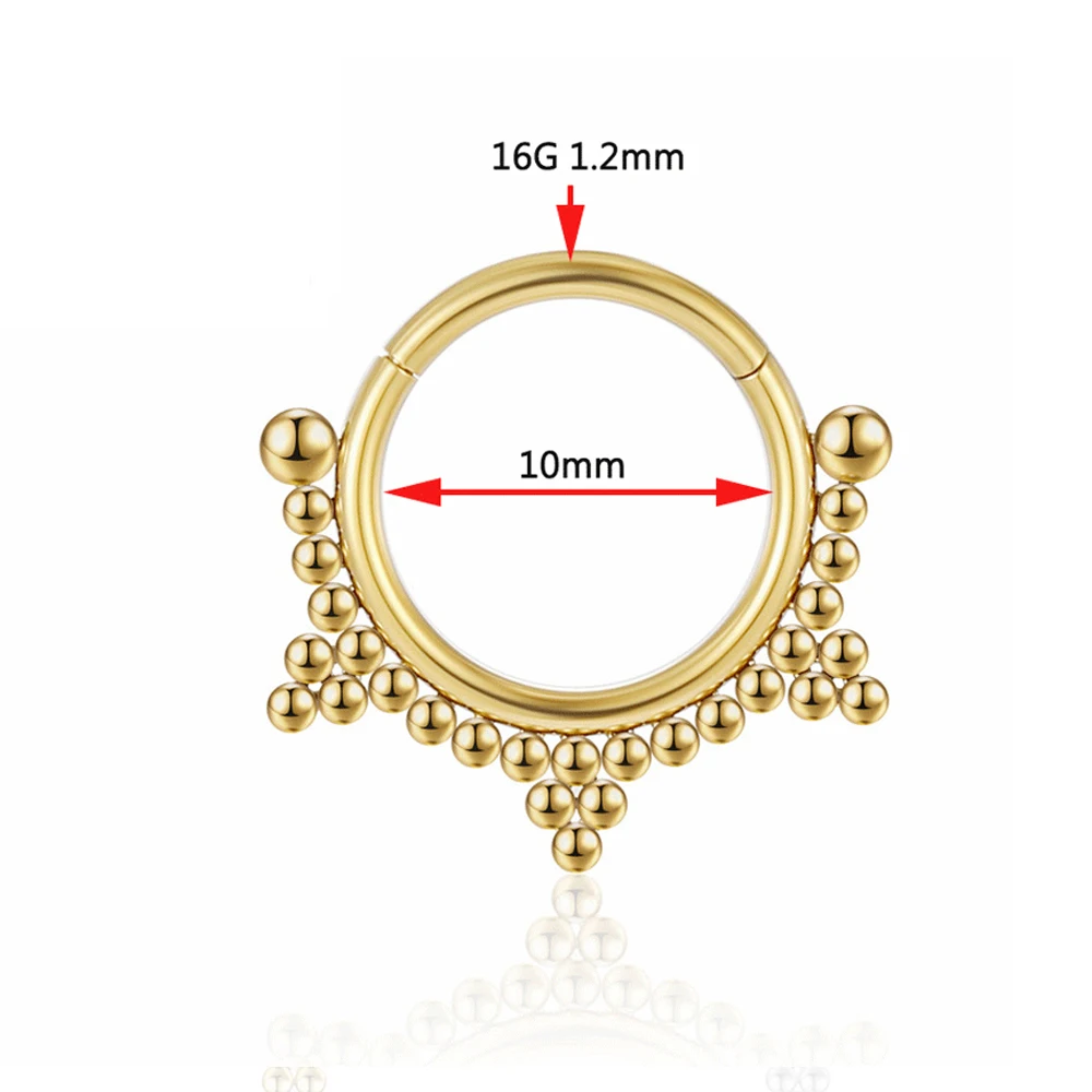 5/10/50 قطعة G23 التيتانيوم متمحور حبة الأطواق الفرس الأنف الدائري مع تشيكوسلوفاكيا حجر الأذن الغضروف الزنمة اللولب أقراط مجوهرات للجسم