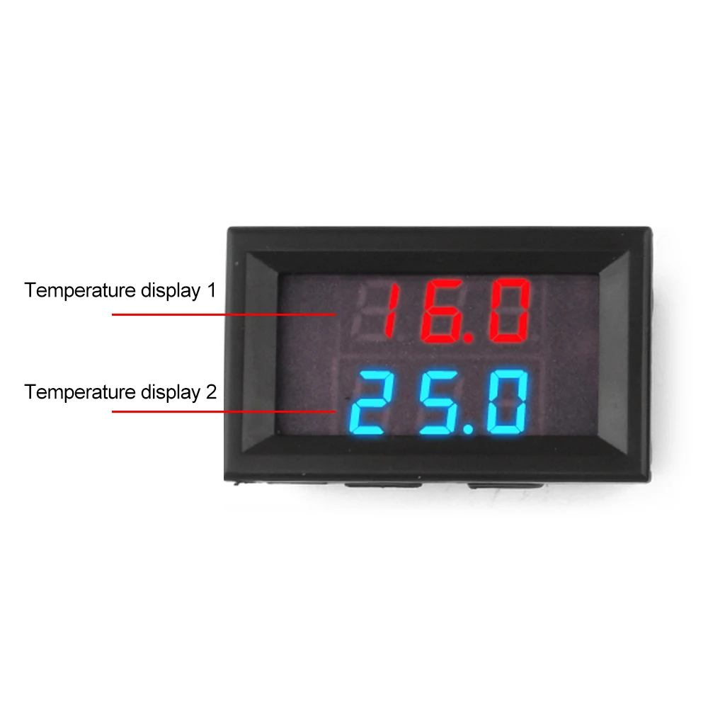 DC4-28V wyświetlacz LED z podwójnym wyświetlaczem H28TT wskaźnik temperatury czujnik-55 ~ + 120 ℃/-67 ~ 248 z 2 sondami NTC do akwarium