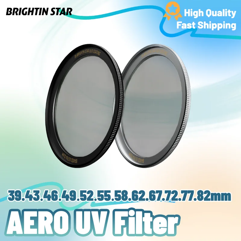 Brightin Star AERO Brass UV Filter do obiektywów 39/43/46/49/52/55/58/62/67/77/82mm Fujifilm Canon Sony Nikon Leica