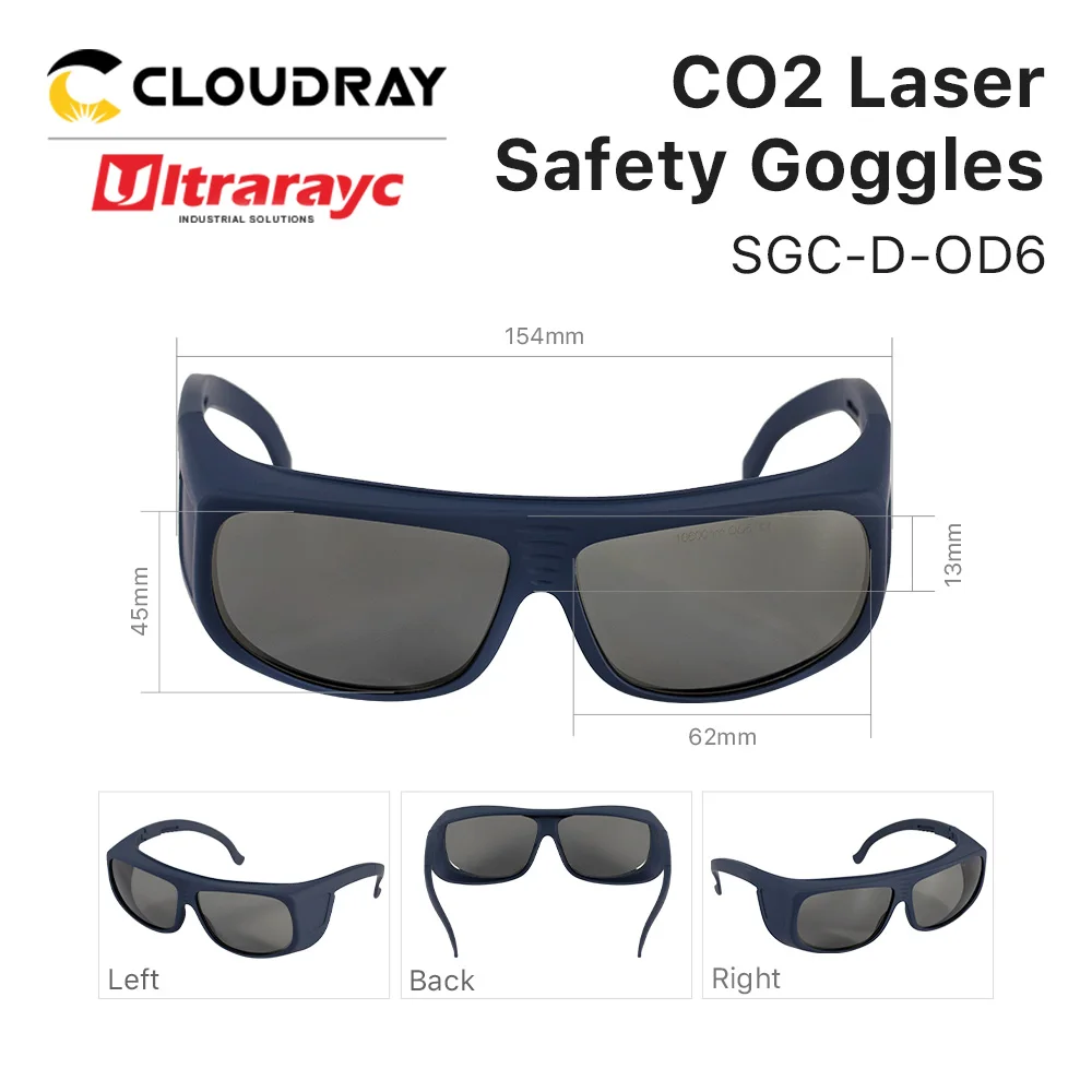 Ultrarayc 10600nm Laser Safety Goggles Large Size Type D Protection Eyewear Protective Glasses Shield for Co2 Engraving Machine