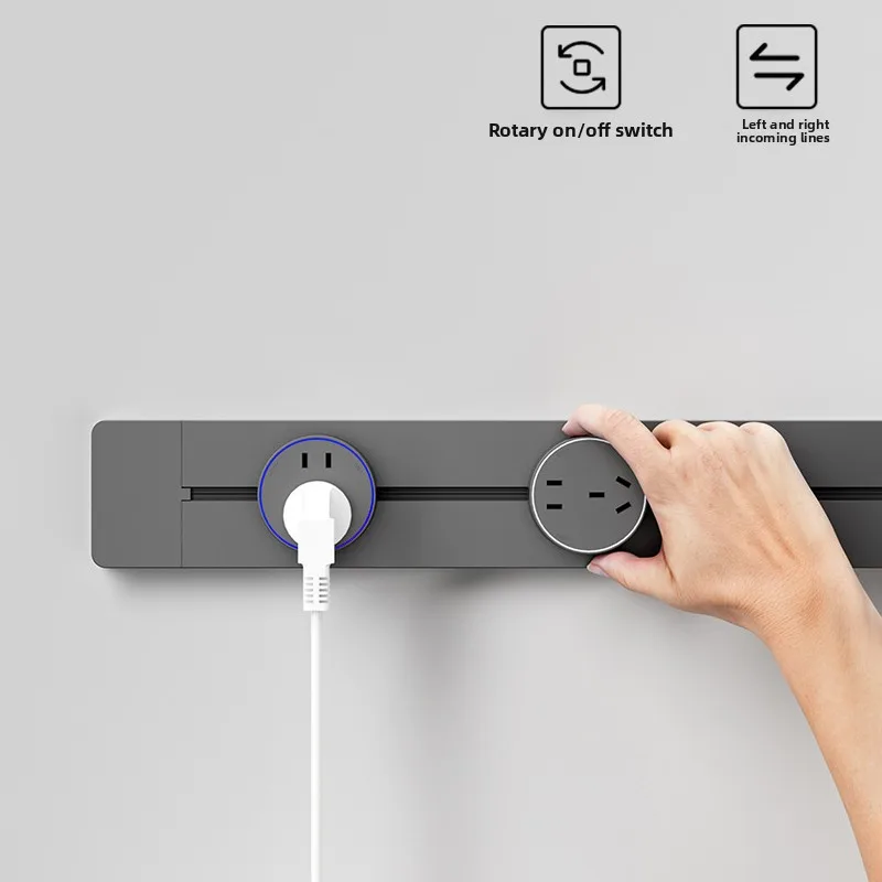 Track Socket Movable Plug-In Rail Multi Plug Converter Kitchen Safe High Power Household Wall Electrical Supply Accessory Kits view 2