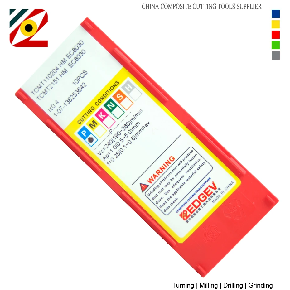 EDGEV insertos de carburo indexables CNC, herramientas de torneado de perforación de tungsteno para acero, TCMT110202, TCMT110204, TCMT110208, TCMT2151, 10 unidades
