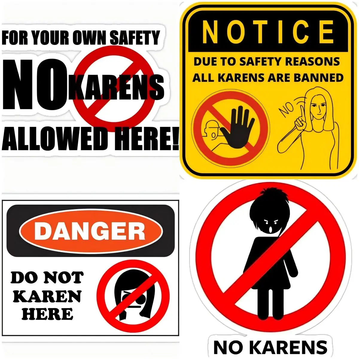 

NO KARENS Warning Vinyl Sticker Windshield Trunk Door Stickers Car Styling Decoration
