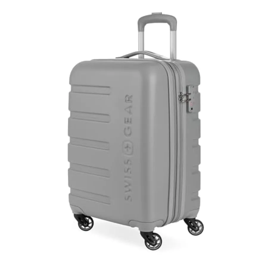 

SwissGear 7366 Signature Hardside Expandable Luggage with Spinner Wheels TSA Lock Cup-Holder Grey Carry-On 19-Inch