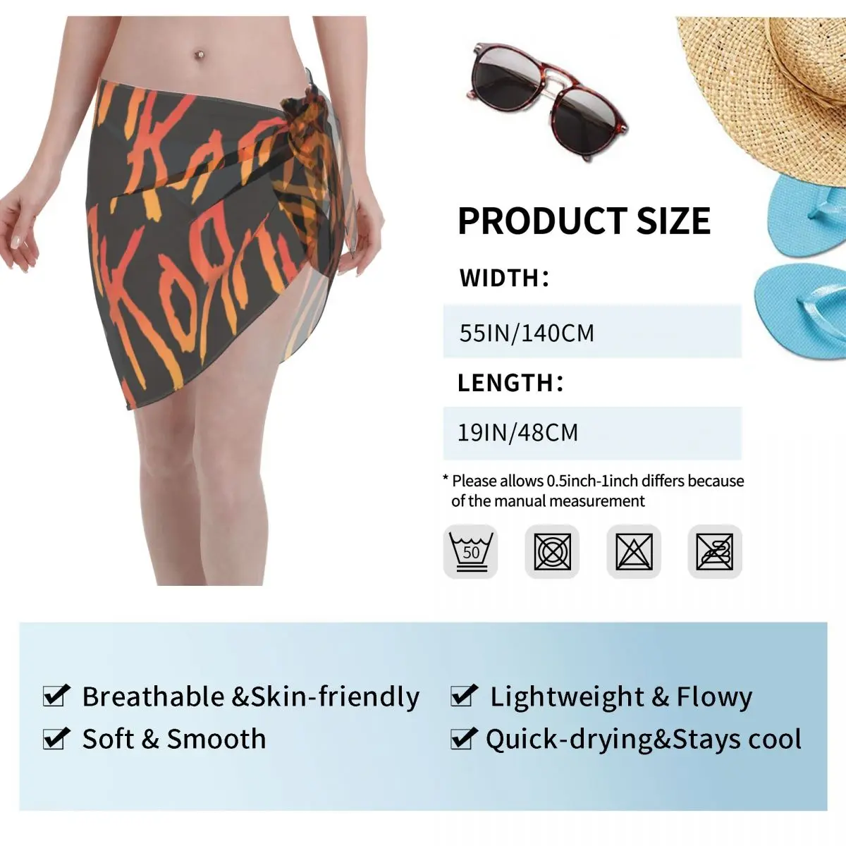 Benutzerdefinierte Korns Heavy Metal Musik Hard Rock Roll Strand Bikini Cover Up Kurzen Rock Chiffon Schal Cover Ups Für Frauen