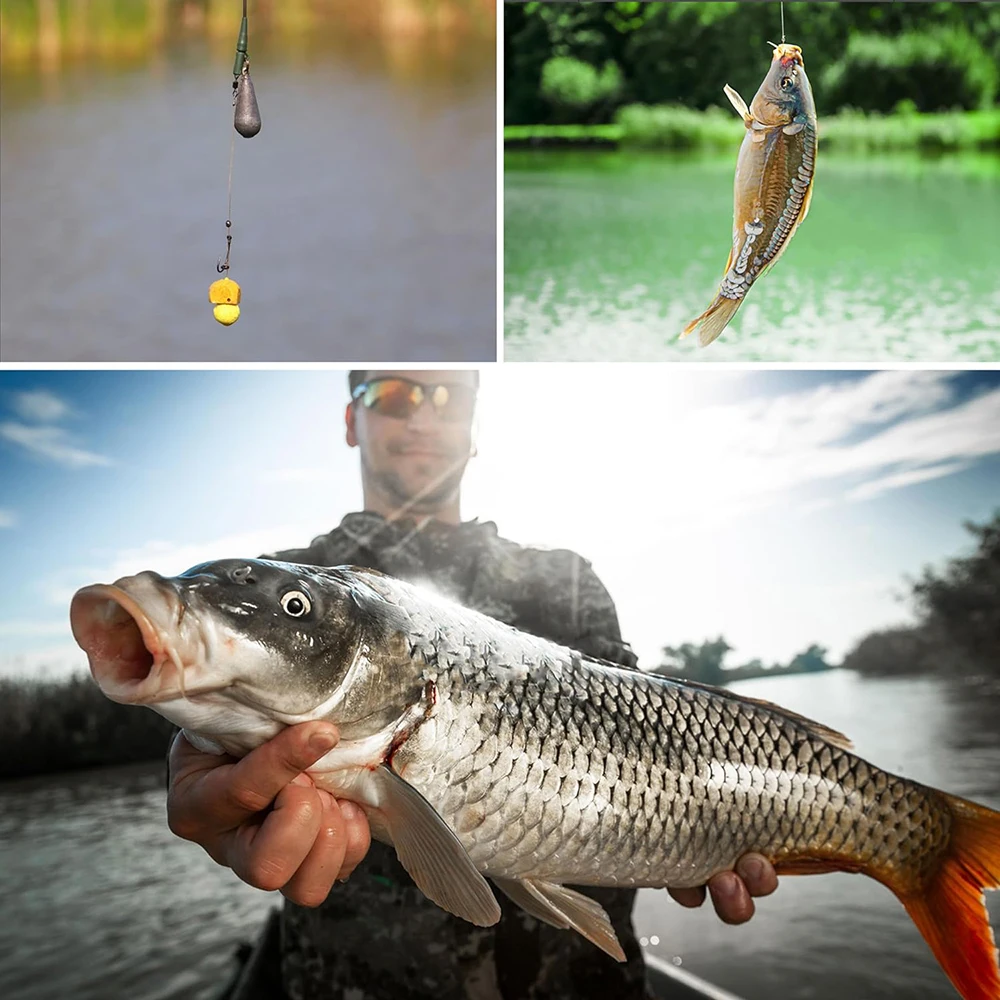 6Pcs Carp Fishing Hair Rigs Pre tied carp hook Leader Line Carp Boilie Bait rigs Carp Fishing Rig Terminal Tackle 2# 4# 6#