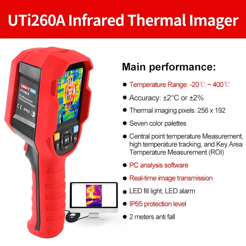 UNI-T UTi260B UTi260A الرقمية الأشعة تحت الحمراء التصوير الحراري ميزان الحرارة LED إمدادات المياه ضوء كاميرا حرارية إصلاح تكييف الهواء