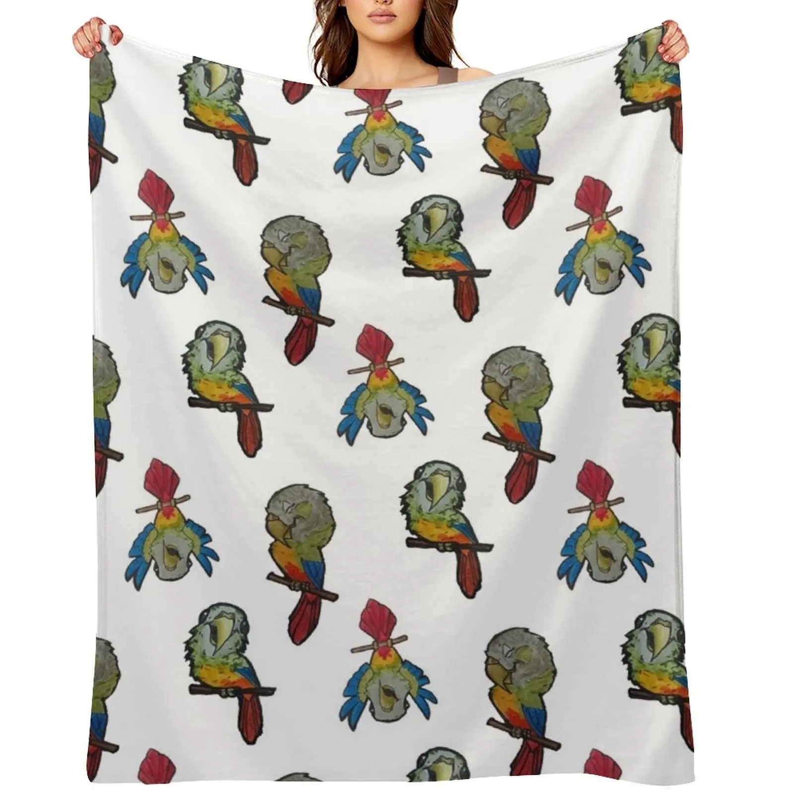

Pineapple green cheek conure collection Throw Blanket Single For Decorative Sofa Sofas Winter beds Blankets