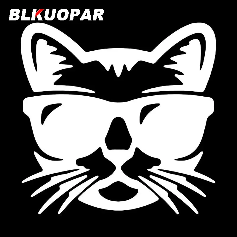 BLKUOPAR For Cool Cat Nerd Amusing Car Stickers Air Conditioner Decal Die-cut Vinyl Car Wrap Personality Creative Decoration