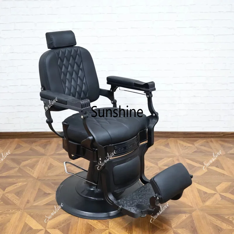 Black 360° Rotatable Hydraulic Barber Chair | Reclining Salon Chair | Hair Salon Furniture Wholesale