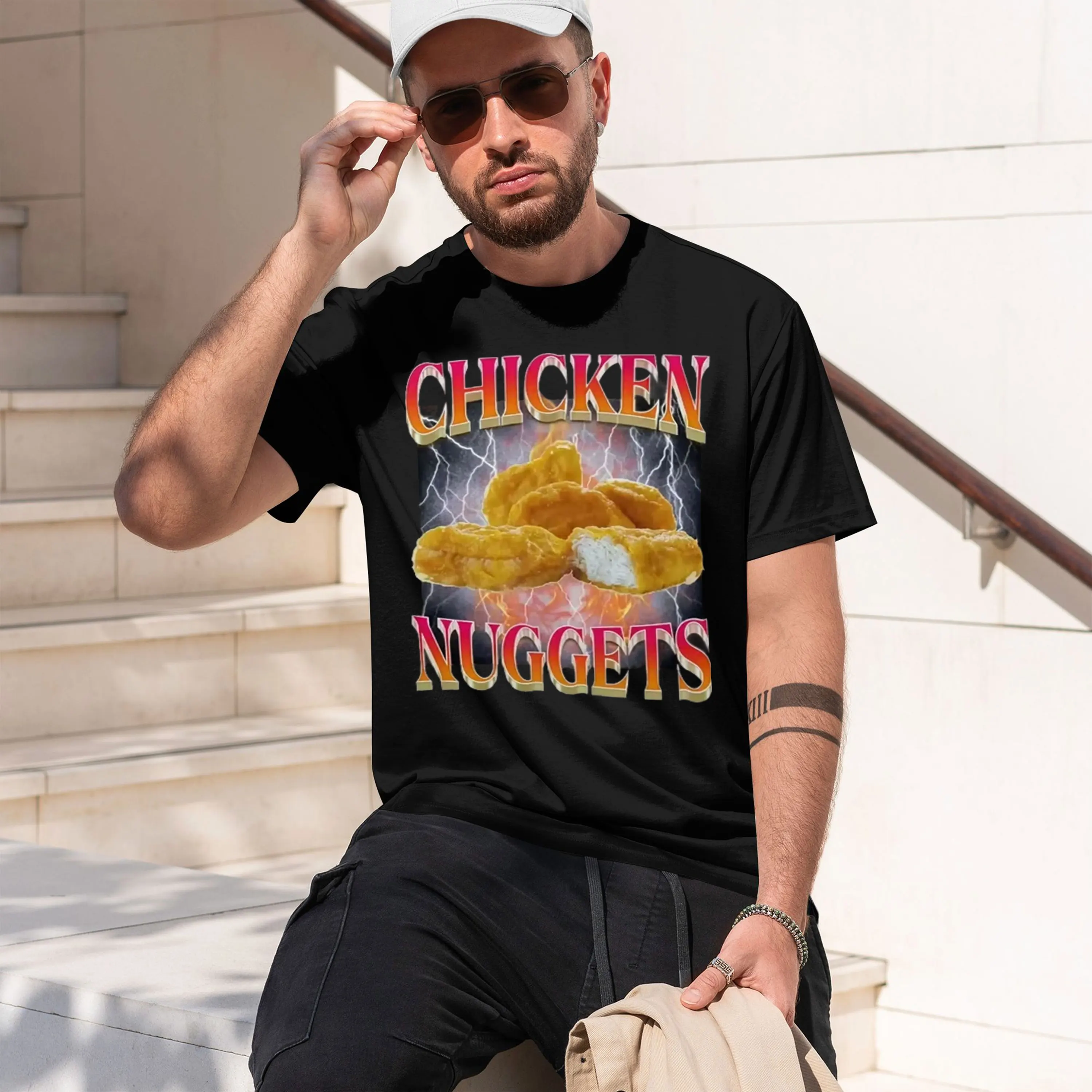 2026 New Model Funny Chicken Nuggets Vintage Style Graphic T-shirt Women Men Hip Hop Gothic T Shirt Comfort T-shirts Graphic T S
