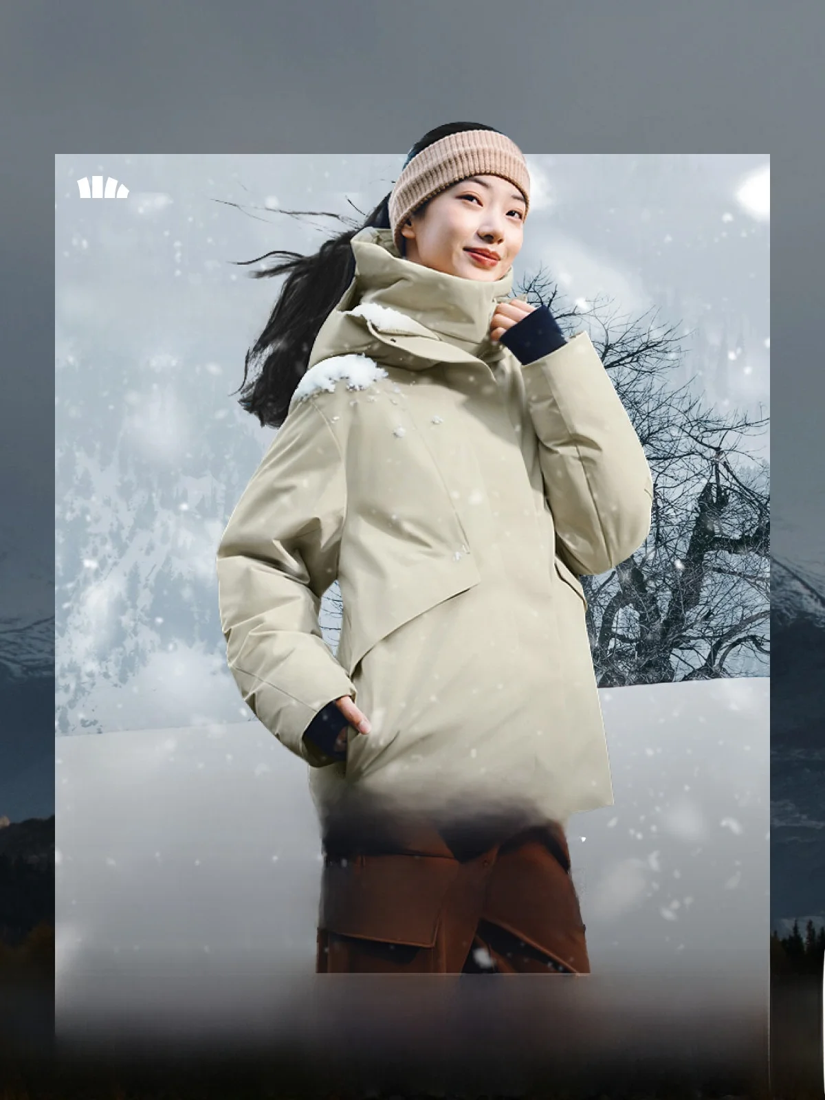 

Banana Le Winter Thiened Medium Length Outdoor Windproof Warm Parka Women's down Jaet Square Box Design Commute Sle
